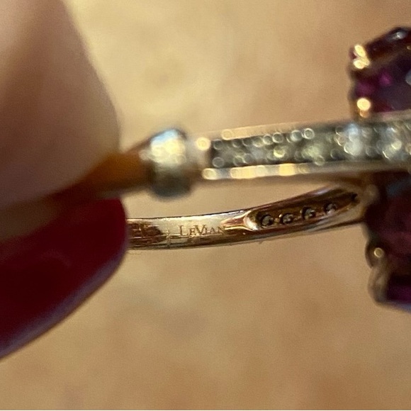 LeVian 14K Rose Gold Opal Rhodolite Garnet Chocolate Diamond Ring STUNNING‼️ - Picture 14 of 15